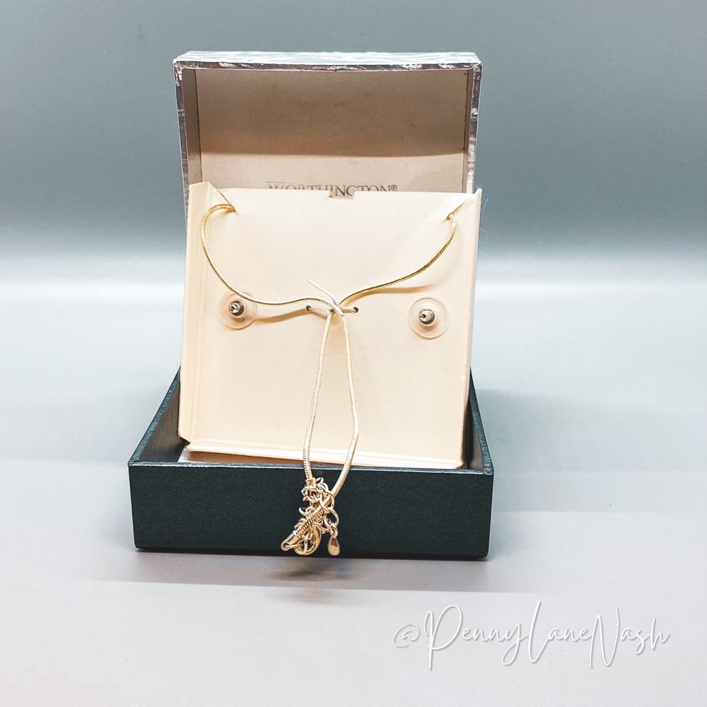 Worthington Square Geometric Necklace & Stud Earrings Set - Picture 6 of 7